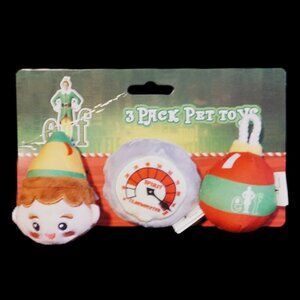 Elf 3 Pack Plush Dog Toys 3 inch Small with Squeakers